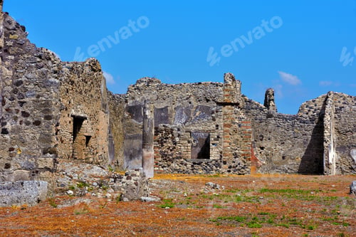 Preview: Ruins Of Ancient Roman City Of Pompeii Italy, Was Destroyed And Buried With Ash After Vesuvius