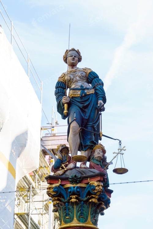 Preview: Justice, One Of The Famous Renaissance Fountains (Xvii C.) In The Center Of The Old City, Bern