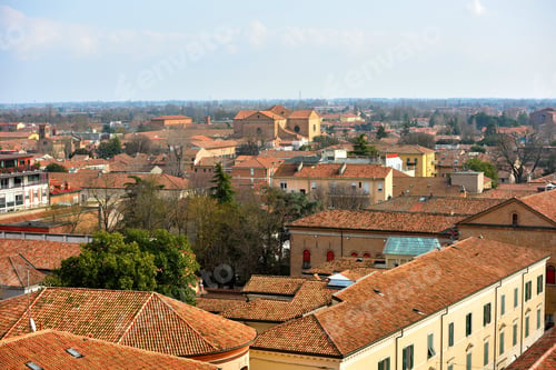 Preview: Panorama Of The Historic Center Seen From The Este Castle Ferrara Italy