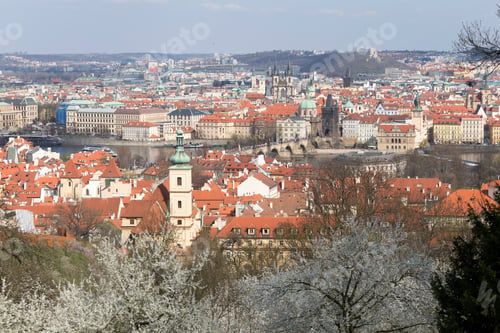 Preview: View On The Sunny Spring Prague City, Czech Republic