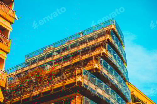 Preview: Futuristic Glass Architecture In The Afternoon Sun