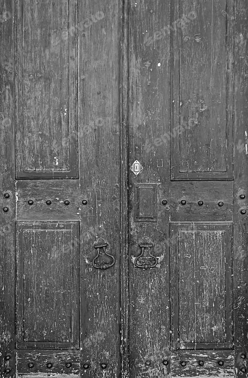 Preview: Green Door Aged Wood, Construction And Architecture