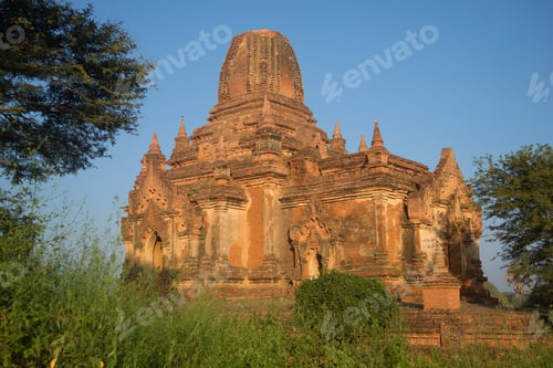 Preview: Ancient Buddhist Temple In The Morning Sun. Bagan, Myanmar