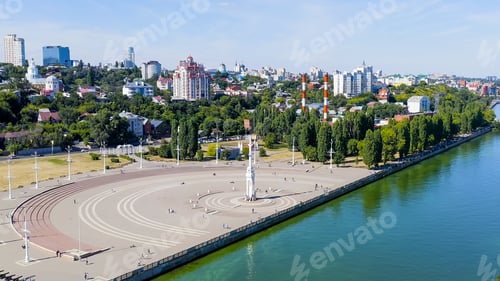 Preview: Voronezh, Russia. Admiralteyskaya Square. Voronezh River Embankment, Aerial View