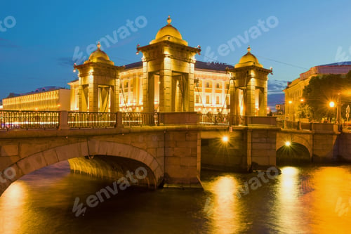 Preview: Lomonosov Bridge Close Up On A June Night. Saint-Petersburg, Russia