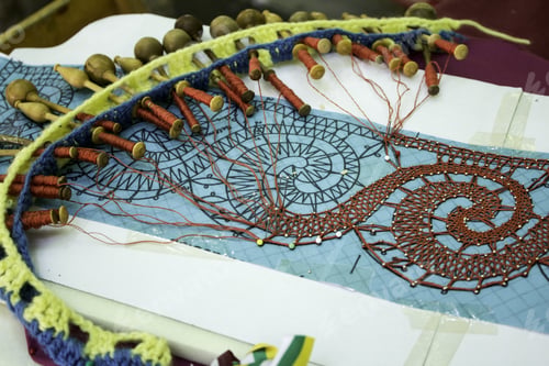 Preview: Woman Sewing Artisan With Bolillos, Manufacture And Industry