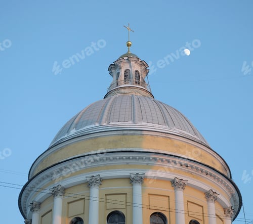 Preview: The Dome Of The Holy Trinity Cathedral Of The Alexander Nevsky Lavra. Saint Petersburg