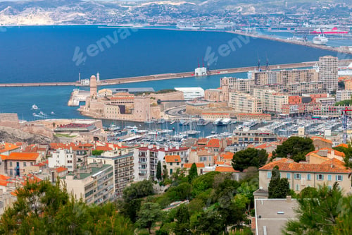 Preview: Marseilles. Aerial View Of The Fort Of St. John And The Harbor.