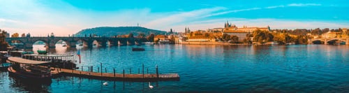Preview: Panoramic Overview About Prague, With Charles Bridge On The Left