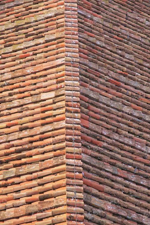 Preview: Traditional Old Ceramic Roof Tiles In Rome Italy