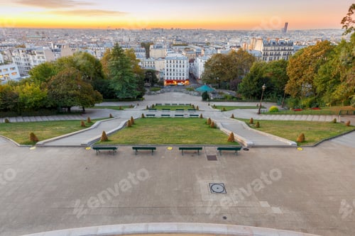Preview: Aerial View Of The City From The Hill Of Montmartre At Sunrise. Paris. France.