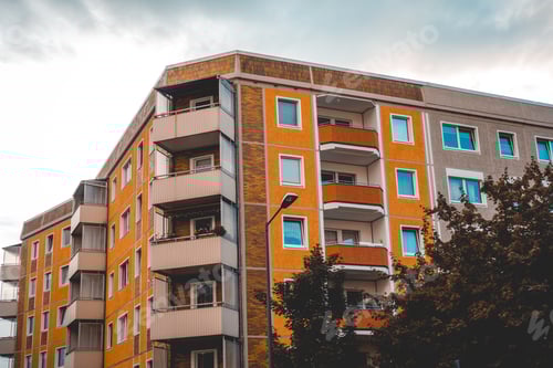 Preview: Old Gdr Plattenbau Building At Friedrichshain