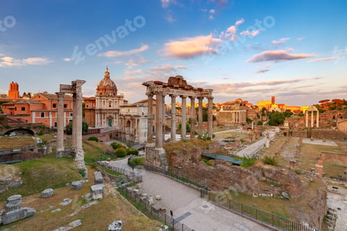 Preview: Rome. Roman Forum At Sunset.