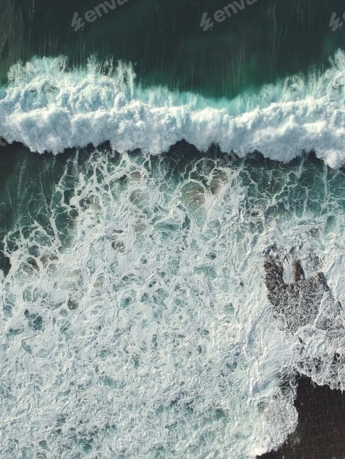 Preview: Aerial View Of Huge Ocean Wave. Drone Photo
