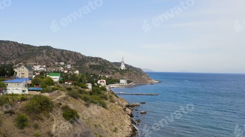 Preview: Malorechenskoe, Crimea. Temple-Lighthouse Of St. Mikoli The Wonderworker, Aerial View