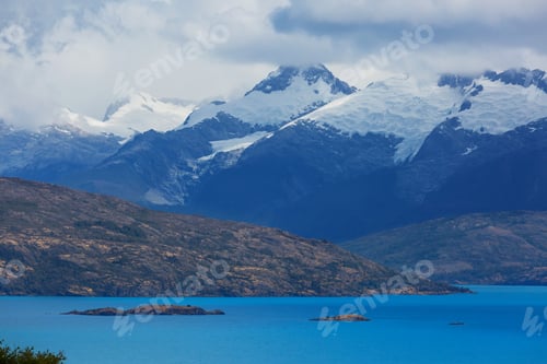 Preview: Beautiful Mountain Landscapes In Patagonia. Mountains Lake In Argentina, South America.