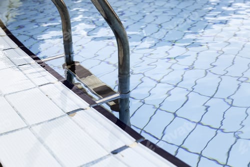 Preview: Pool Water In Summer With Blue Tiles, Fun And Sport
