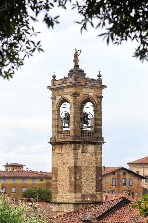 Preview: Bergamo, Italy. Roofs Of Houses. Temples And Churches. The Bell Tower. The Historical Part Of The