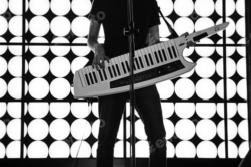 Preview: Man Playing Electronic Keyboard In Concert, Music And Show