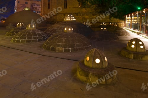 Preview: Medieval Domes Of The Haji Gaib Hamam Close-Up. Old Baku, Azerbaijan