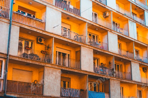 Preview: Colorful Orange Balcony With White Details