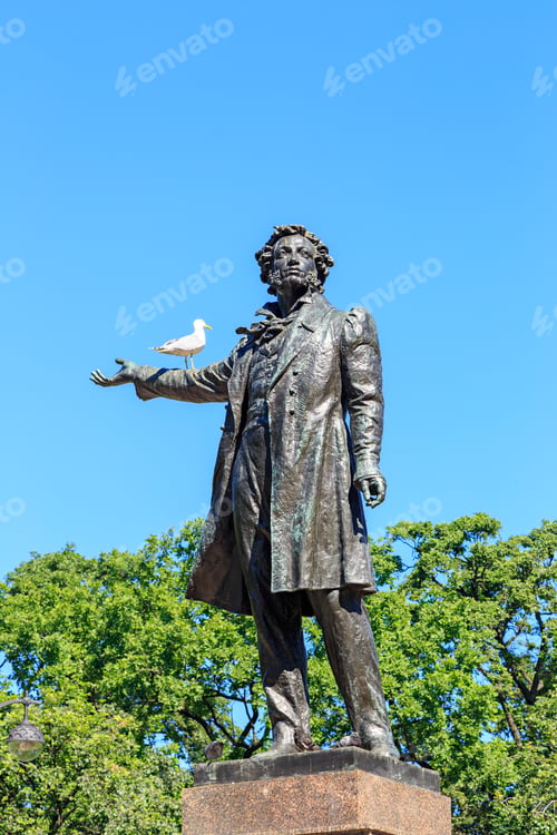 Preview: Saint-Petersburg, Russia. Monument Monument To A.S. Pushkin On Art Square