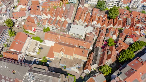 Preview: Bremen, Germany. Bremen Schnoor ( Schnoorviertel ). View In Flight, Aerial View