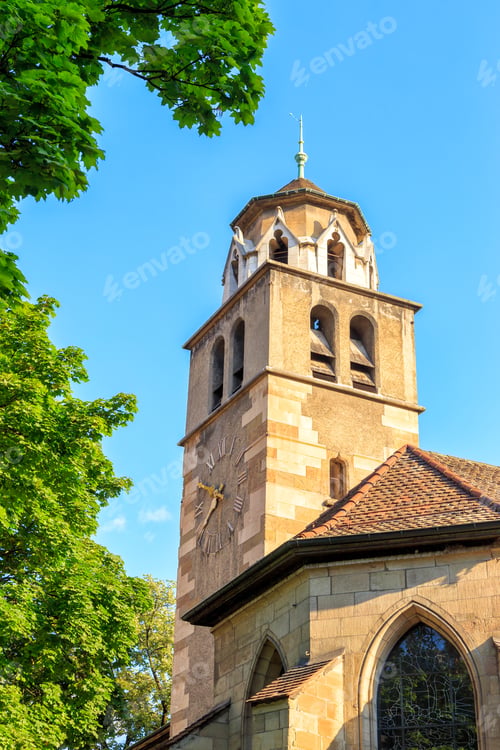 Preview: Geneva, Switzerland. Temple De La Madeleine. Protestant Church