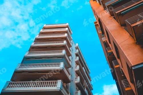 Preview: Two Buildings In White And Orange Color