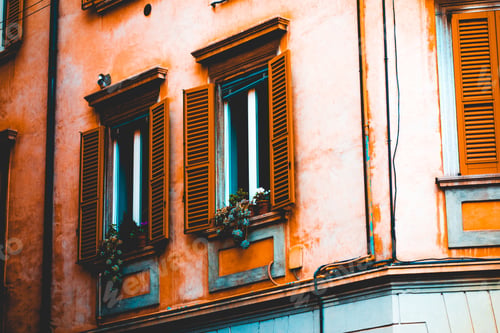 Preview: Old Windows On Mediterranean Facade