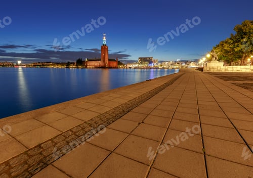 Preview: Stockholm. City Embankment At Sunset.