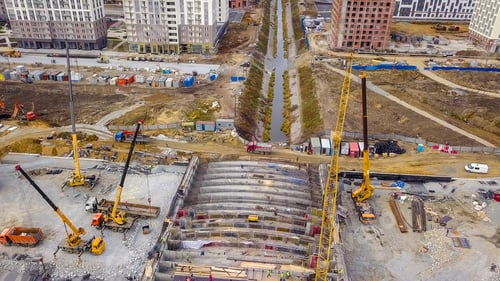 Preview: Ekaterinburg, Russia. The Construction Of A Bridge Over The River. New Construction Area