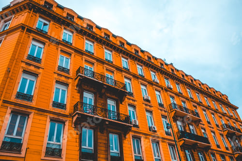 Preview: Big Building With Dark Blue Sky In The Background