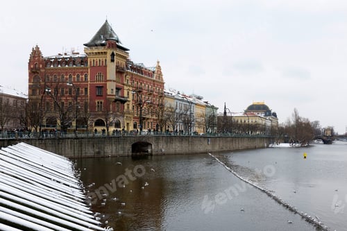 Preview: Winter Snowy Prague Old Town, Czech Republic
