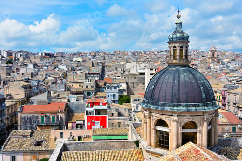 Preview: View From The Bell Tower Of The Cathedral San Giovanni Battista Ragusa Sicily Italy