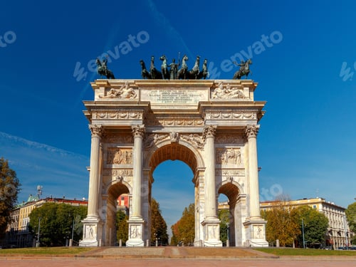 Preview: View Of The Triumphal Arch. Arch Of Peace. Milan. Italy