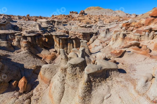 Preview: Unusual Desert Landscapes In Bisti Badlands, De-Na-Zin Wilderness Area, New Mexico, Usa
