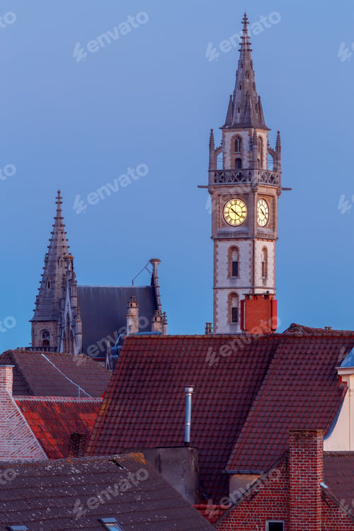 Preview: Gent. Clock Tower At Sunset.