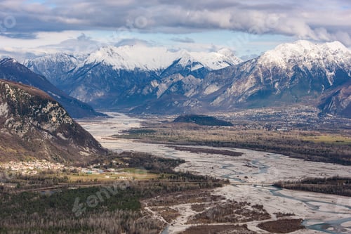 Preview: The Slow Flow Of The Tagliamento River Cradled By Its Mountains.