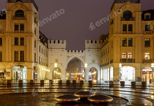 Preview: Karlstor Gate And Karlsplatz Square In The Morning. Germany. Bavaria. Munich.