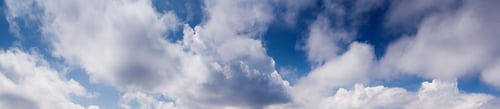 Preview: Panorama Of The White Fluffy Clouds In The Fantastic Blue Sky.