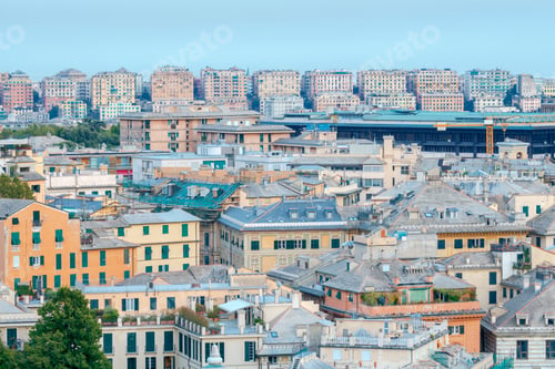 Preview: Aerial View Of The Genoa In Night Lighting At Sunset.