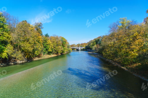 Preview: Maximiliansbrucke, Famous Bridge Thru River Isar, Munich, Germany