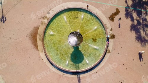 Preview: Russia, Irkutsk. Square Named After Kirov. Fountain, From Dron