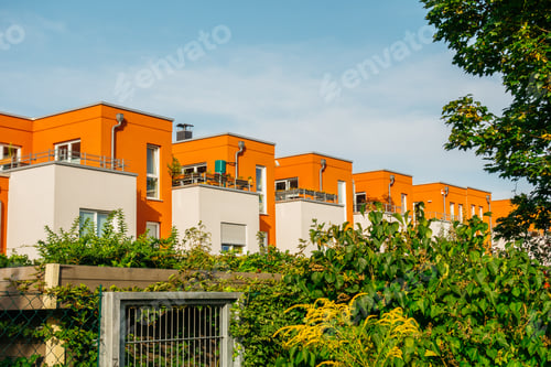 Preview: Modern Townhouses In A Row With Steel Entrance