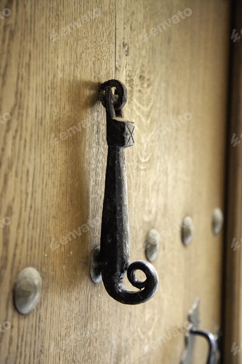 Preview: Wooden Door With Ancient Lock, Construction And Architecture
