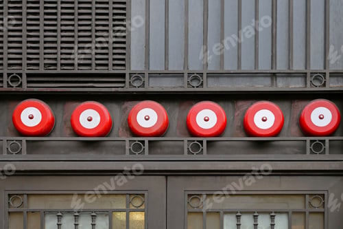 Preview: Fire Sprinkler Alarm System At Building Exterior