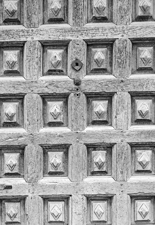 Preview: Old Door With Square Wooden Building