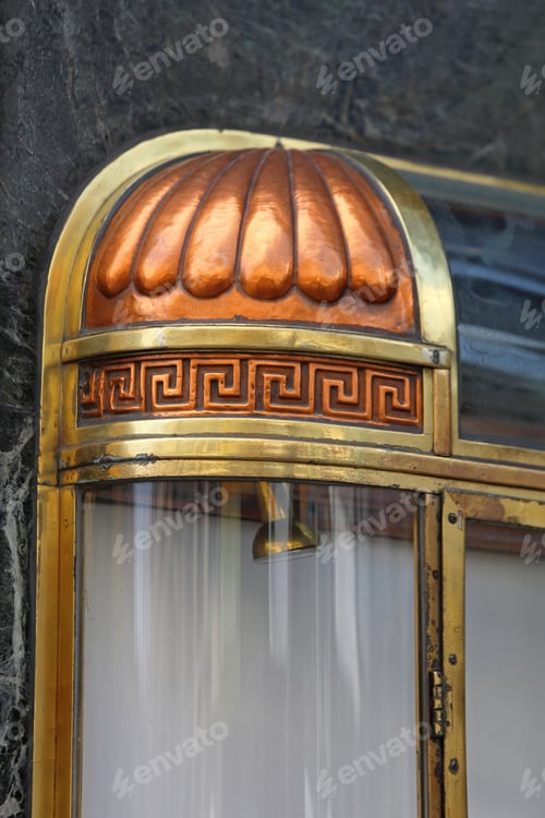 Preview: Medieval Window With Copper And Brass Decor In Vienna