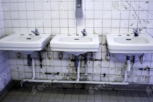 Preview: Unhygienic Dirty Bathrooms In Public Building, Construction